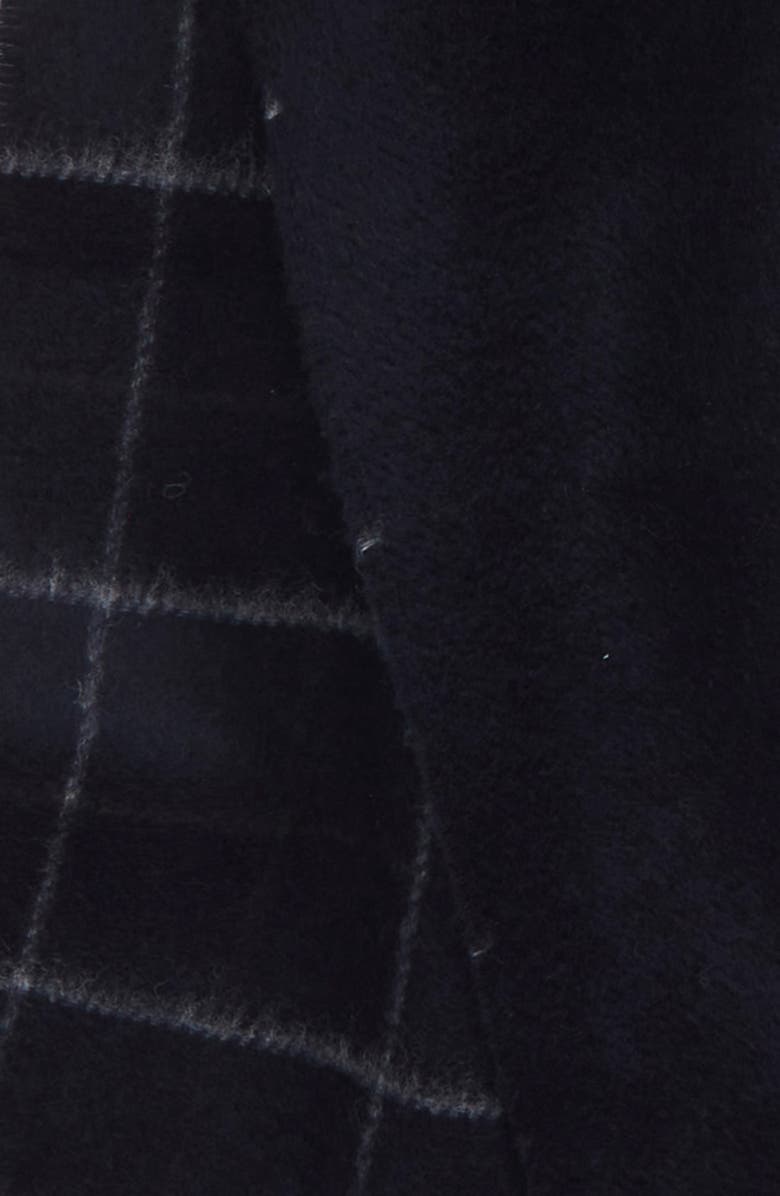 Vince Creekside Plaid Double Face Wool & Cashmere Scarf, Alternate, color, Navy