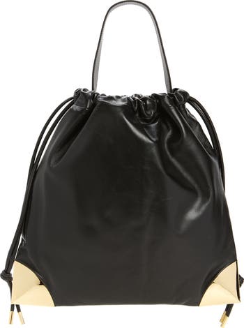Sacai Corner Metal Leather Drawstring Bag | Nordstrom