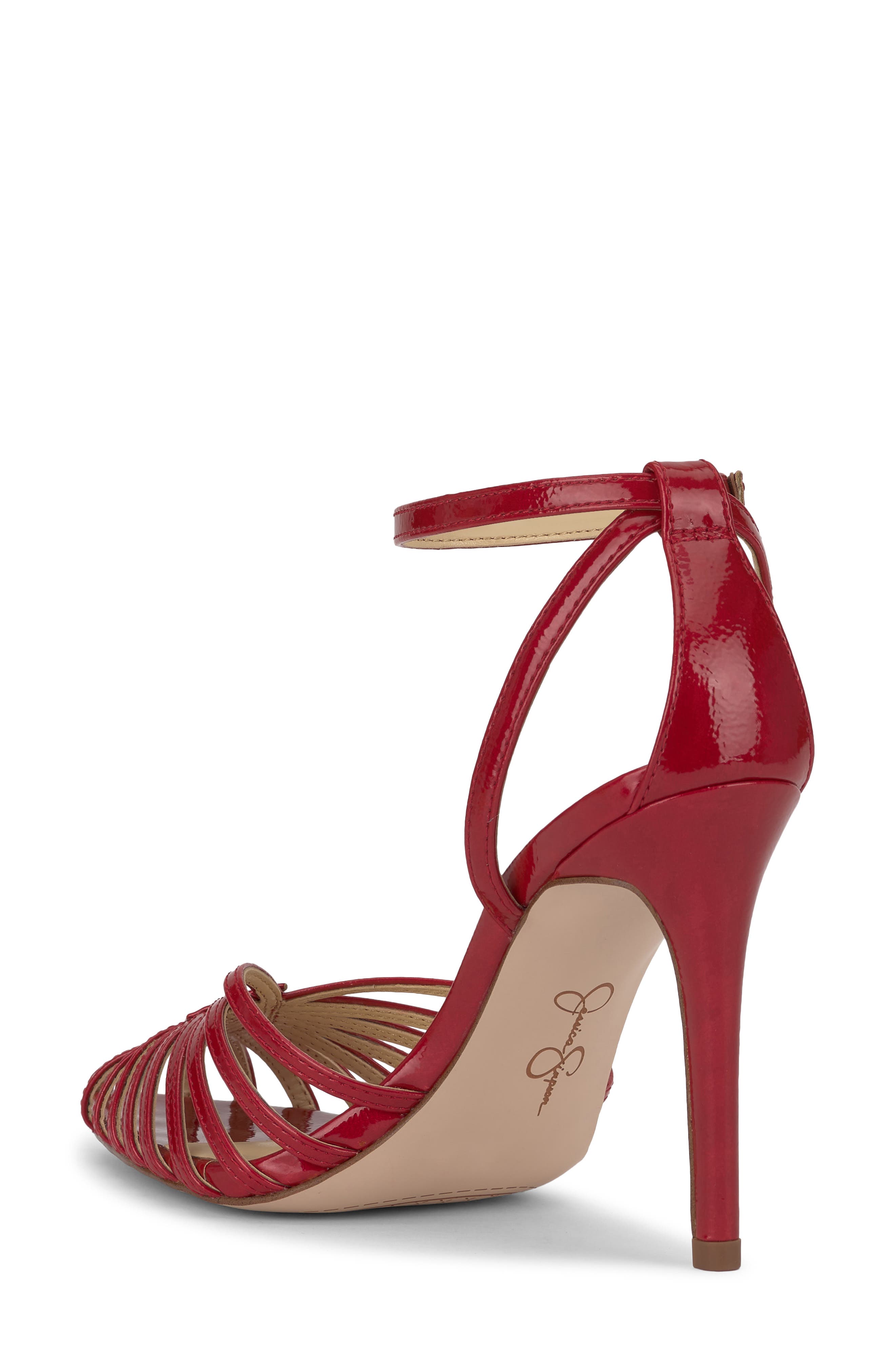 Paveri Ankle Strap Pointed Toe Pump, Alternate, color, RED MUSE