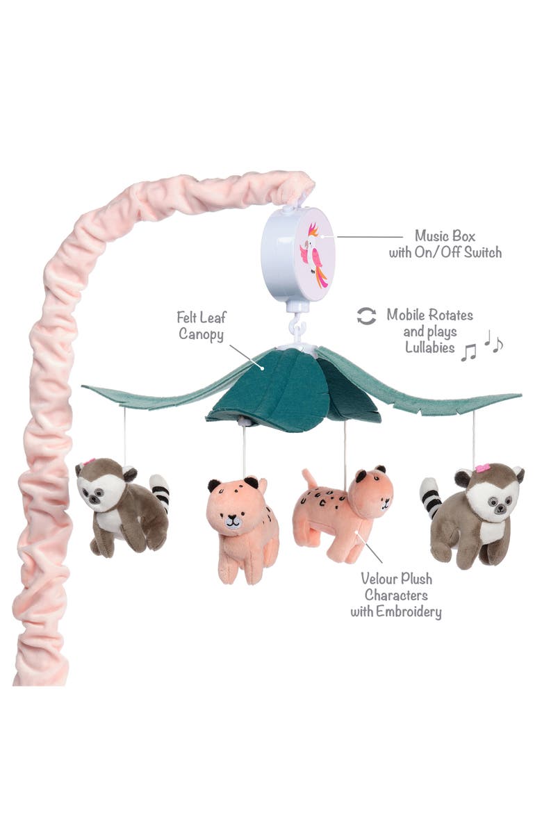 Lambs & Ivy Enchanted Safari Animal Musical Baby Crib Mobile Jungle Soother Toy, Alternate, color, Multicolor