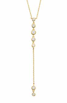 Cubic Zirconia Bezel Y-Necklace