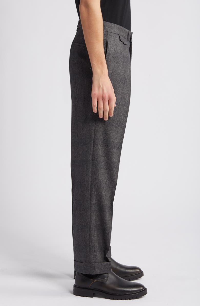 BOSS Camel Port Pleated Plaid Wool Dress Pants, Alternate, color, 