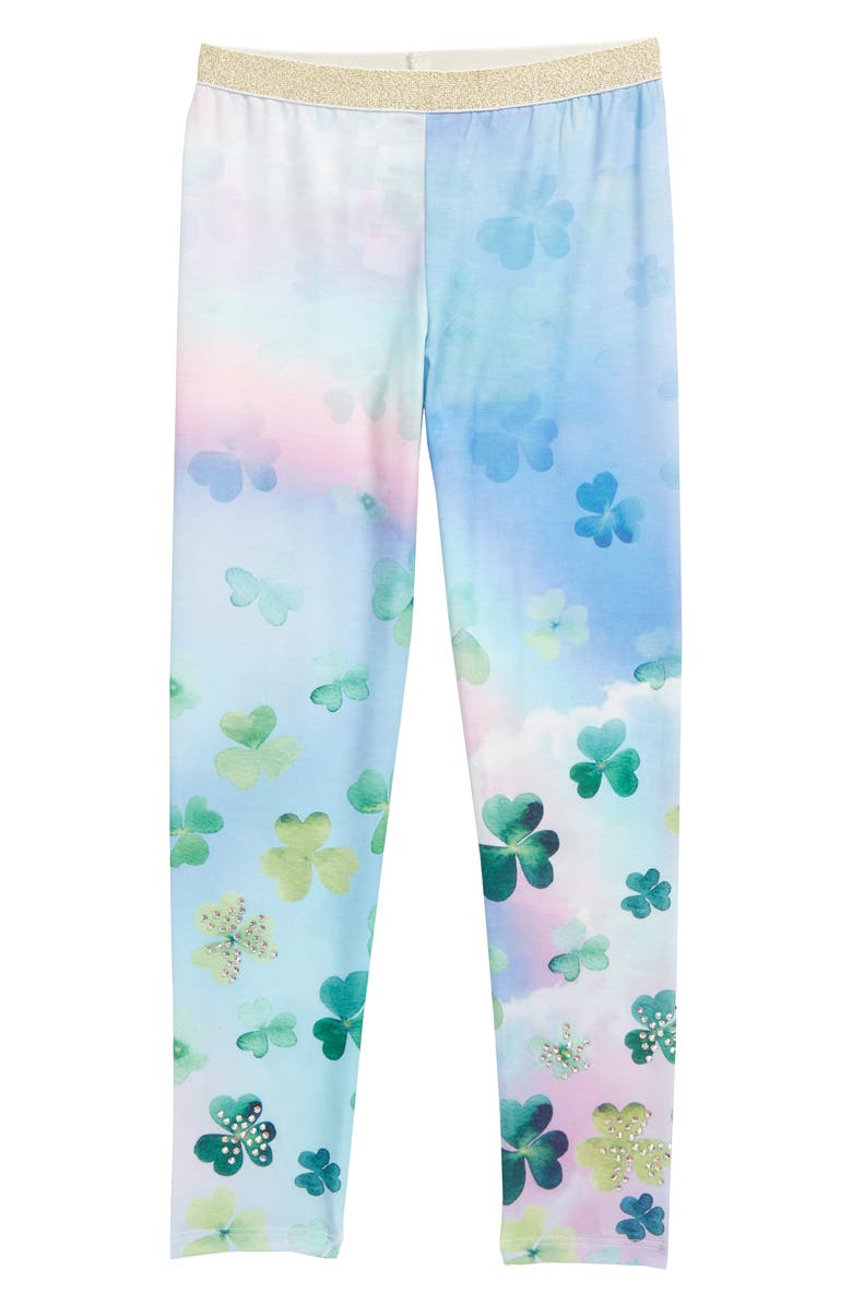 Truly Me Shamrock Pattern Leggings, Main, color,