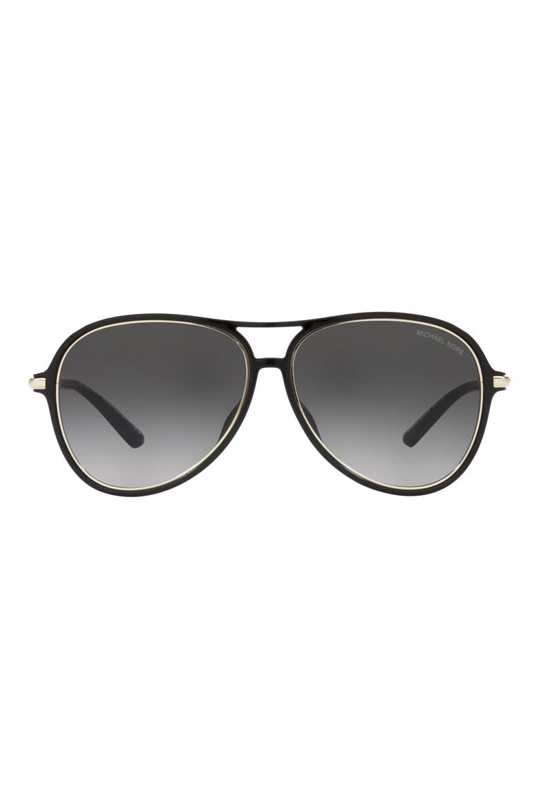 Breckenridge 58mm Gradient Aviator Sunglasses, Main, color, BLACK