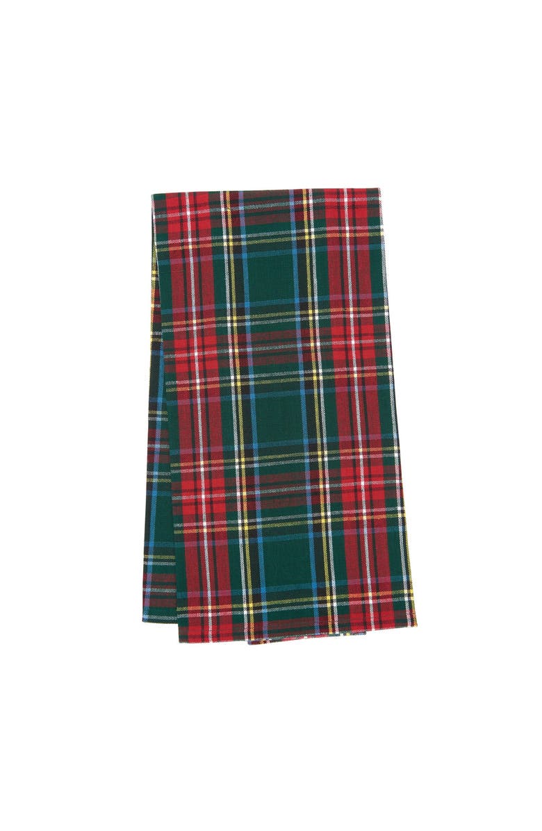 C&F Home Weston Green & Red Plaid 100% Cotton Handwoven Christmas Dishtowel, Main, color, Red