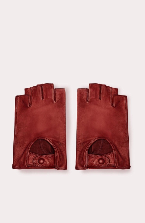 Fingerless Italian Leather Driving Gloves