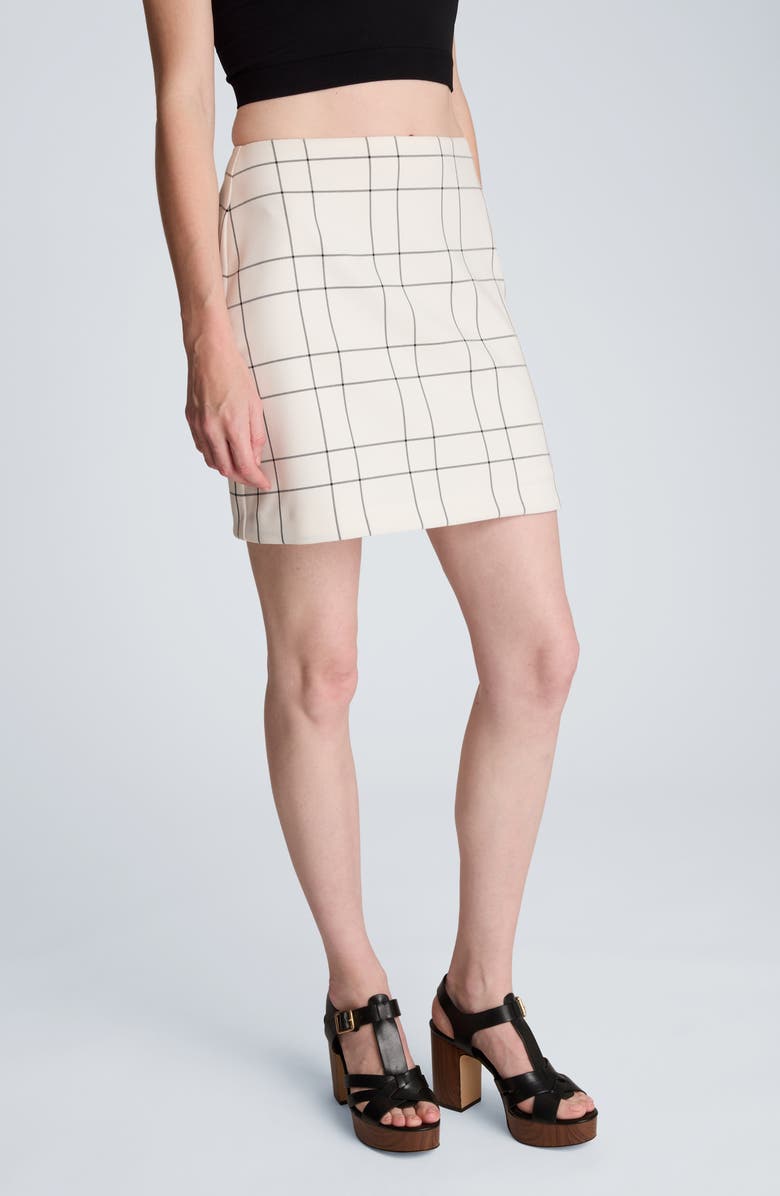 Kenneth Cole Windowpane Plaid Miniskirt, Alternate, color, 