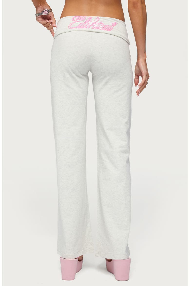 Sequin Foldover Sweatpants, Alternate, color, LIGHT-GRAY-MELANGE