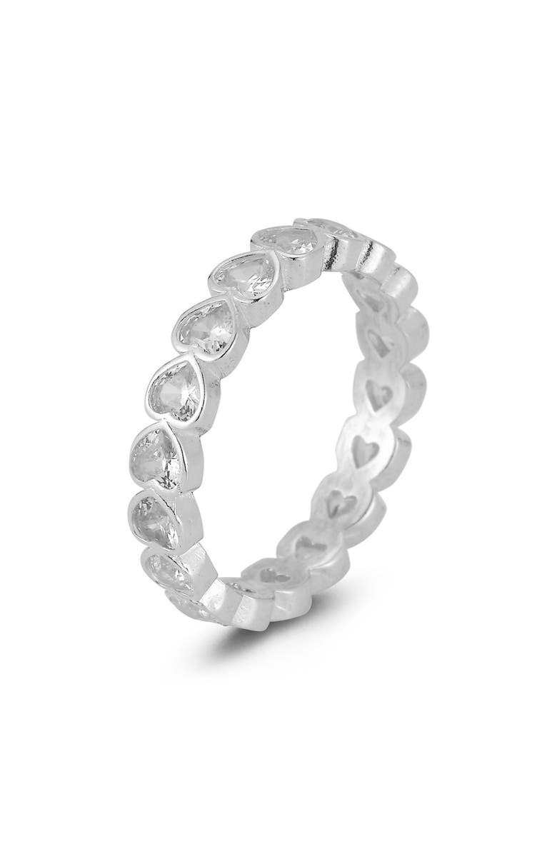 GLAZE JEWELRY Heart Eternity Ring, Alternate, color, Silver