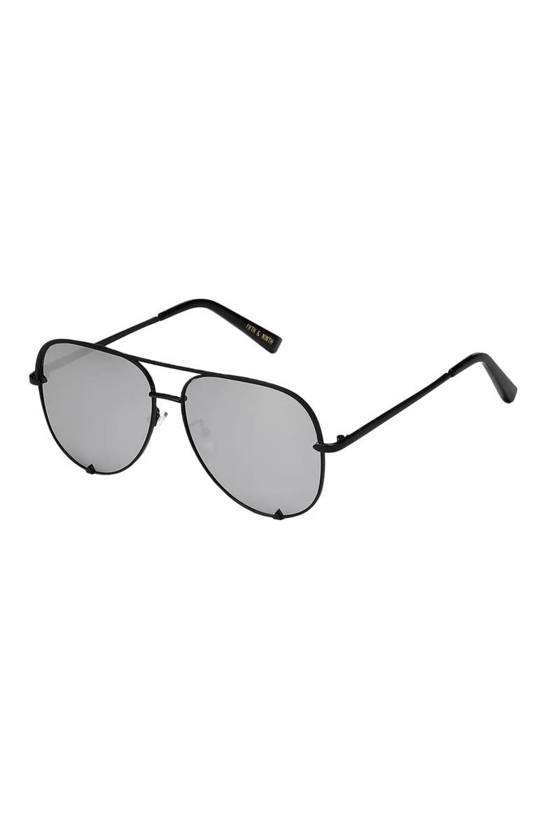 Walker 61mm Polarized Aviator Sunglasses, Alternate, color, BLACK/ SILVER