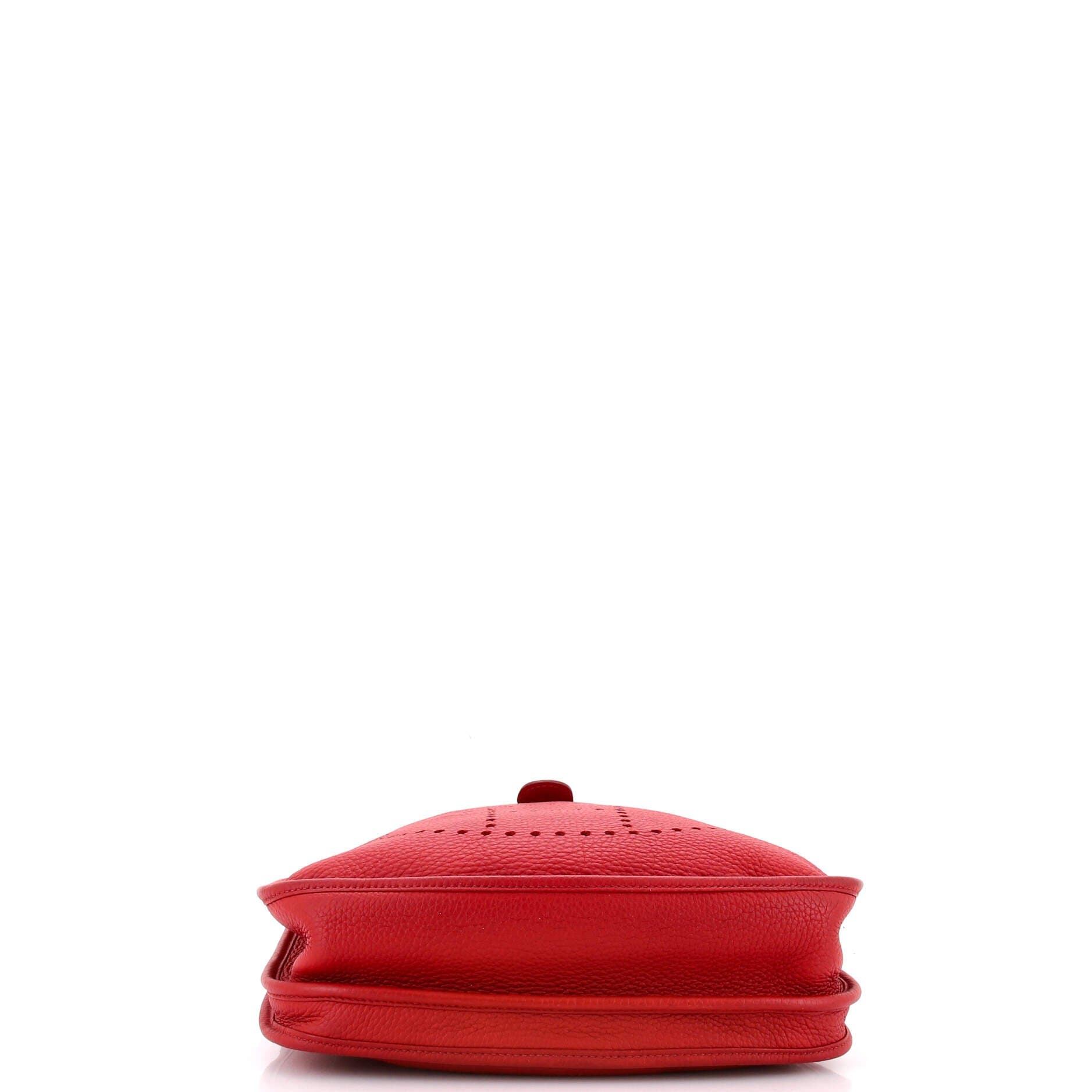 Pre-Owned Hermes Evelyne Bag Gen III Clemence PM, Alternate, color, Rouge Garance