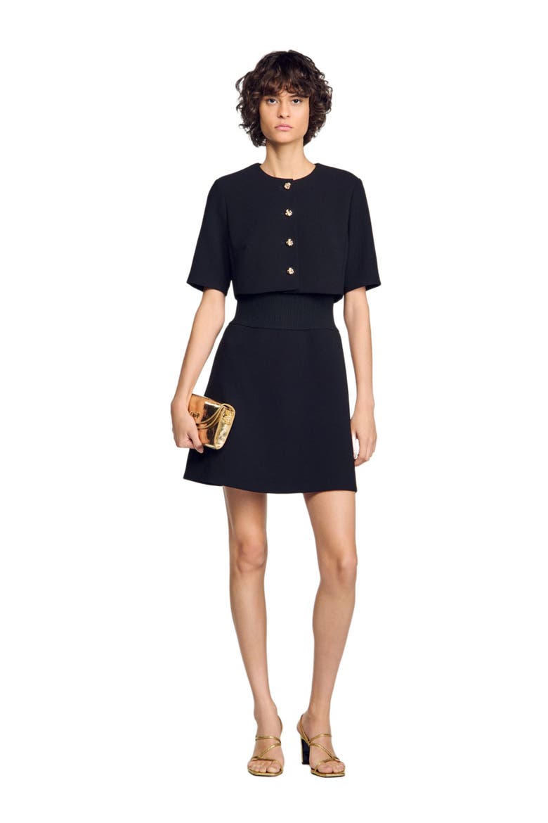 Short 2-in-1 dress, Alternate, color, Black