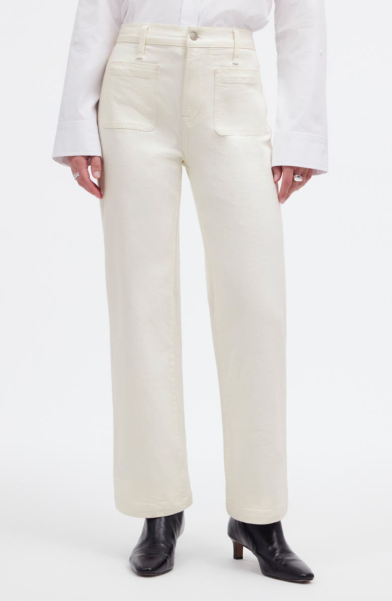 Madewell The Emmett Patch Pocket Edition Wide Leg Jeans, Main, color, Tile White