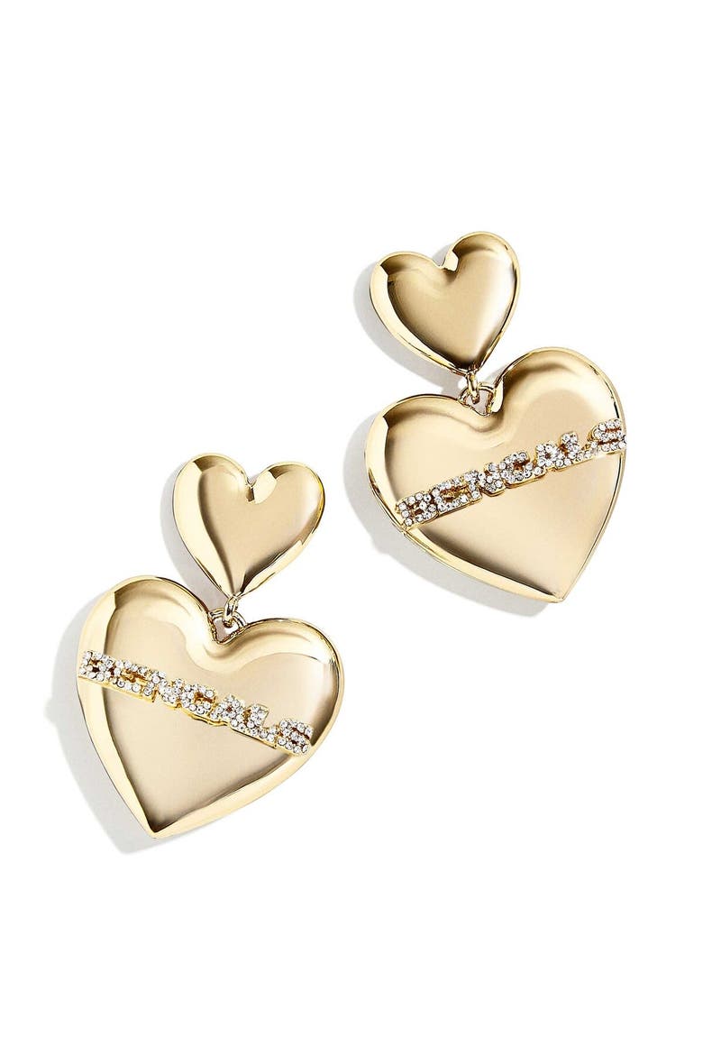 Cincinnati Bengals Heart Statement Drop Earrings, Main, color, Gold