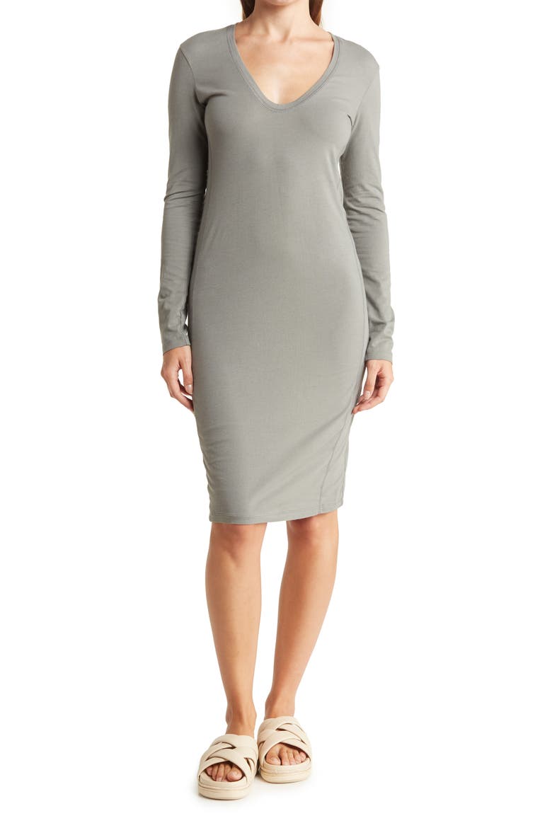 V-Neck Long Sleeve Dress, Main, color, SIGNET