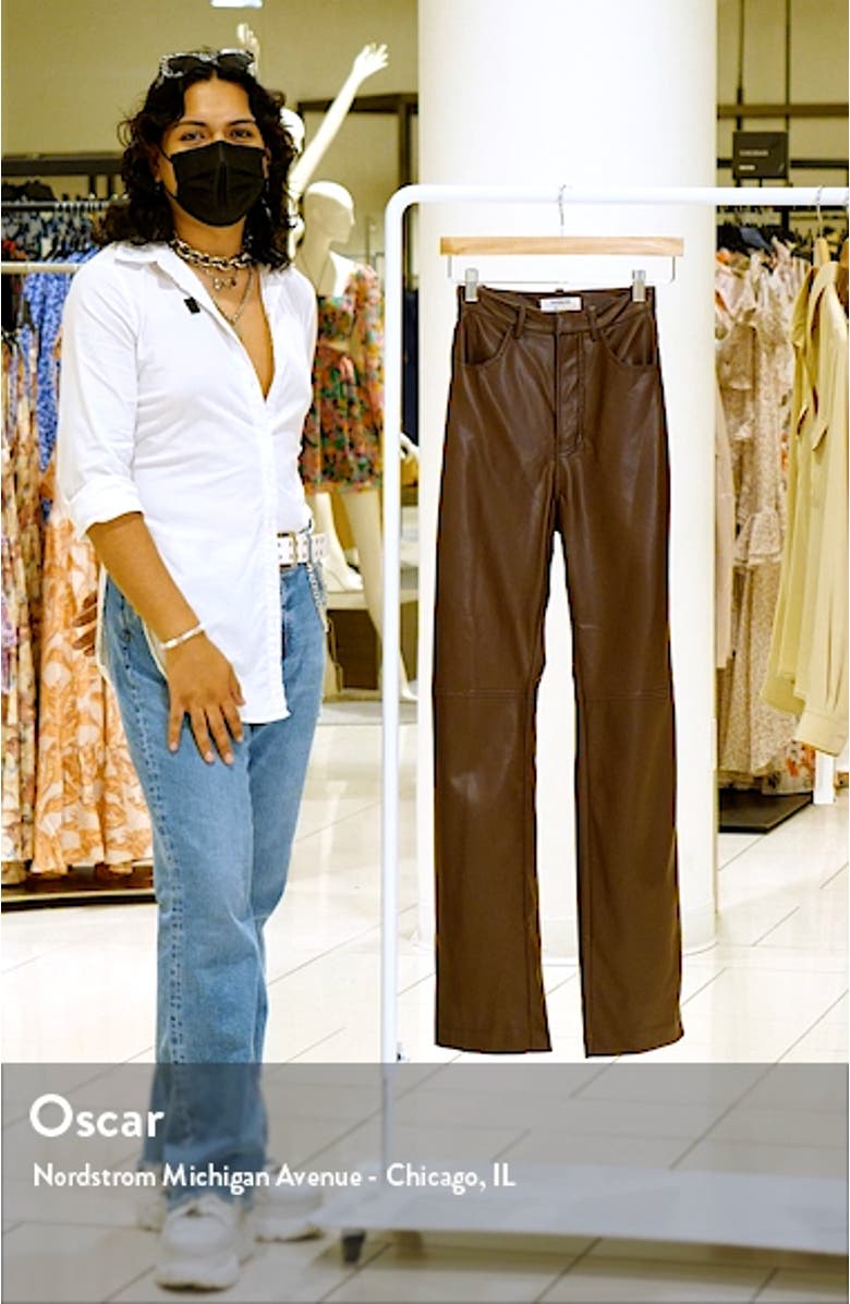 Inaya High Waist Faux Leather Pants, sales video thumbnail