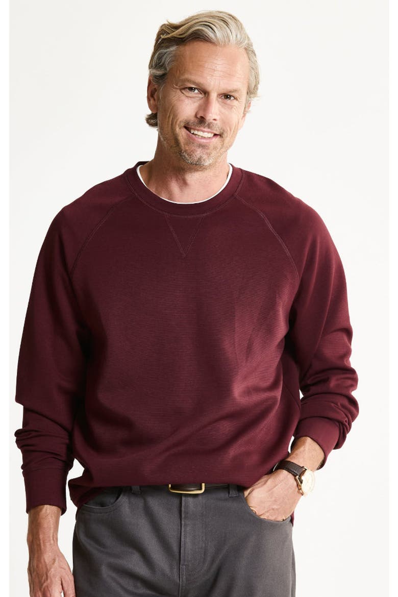 Micro Stripe Raglan Crewneck, Main, color, DARK RED