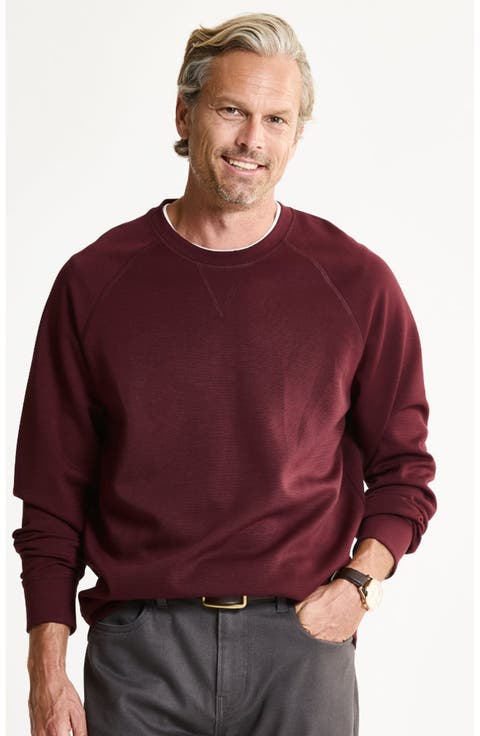 Micro Stripe Raglan Crewneck