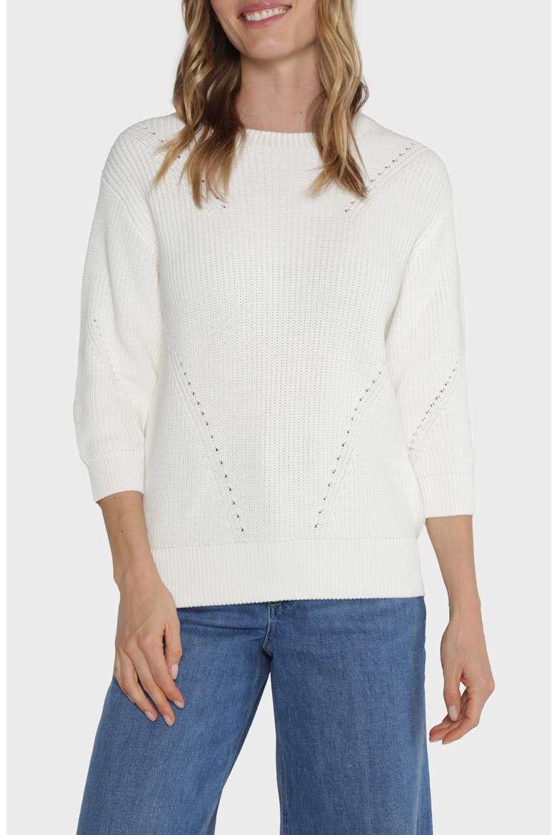 Hancock Cotton Pointelle Sweater, Main, color, IVORY