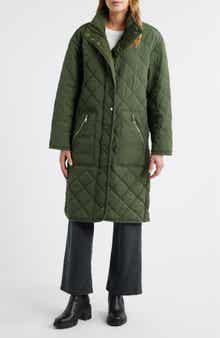 Bernardo Quilted Long Coat