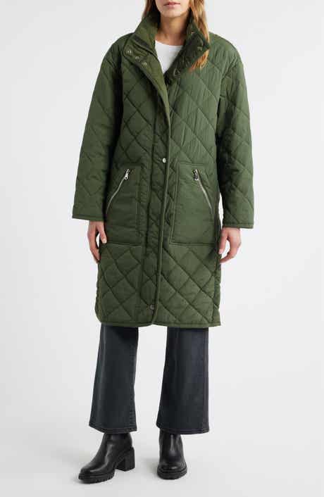 Bernardo Quilted Long Coat