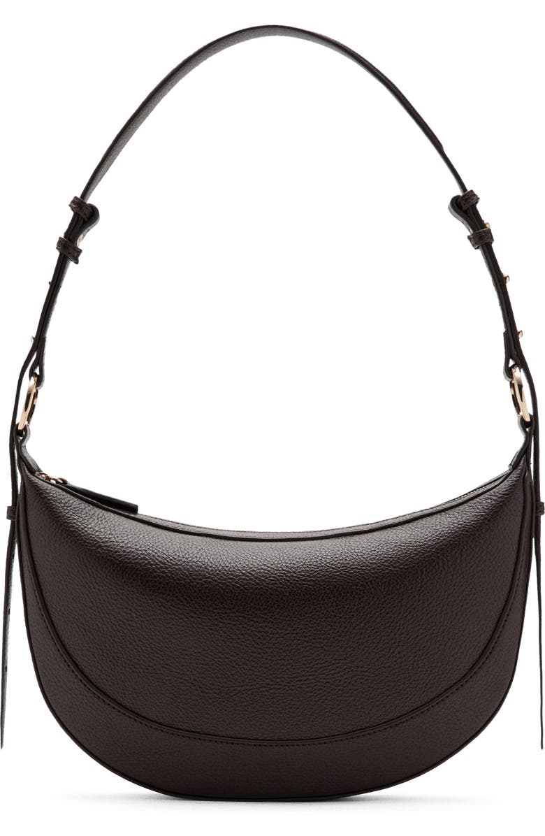MANGO Oval Faux Leather Shoulder Bag, Main, color, Chocolate