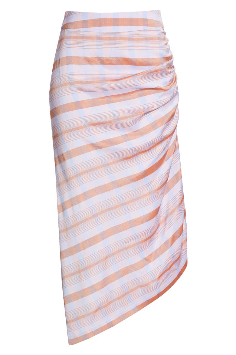 Asymmetrical Gathered Skirt, Alternate, color, LAVENDER PLAID