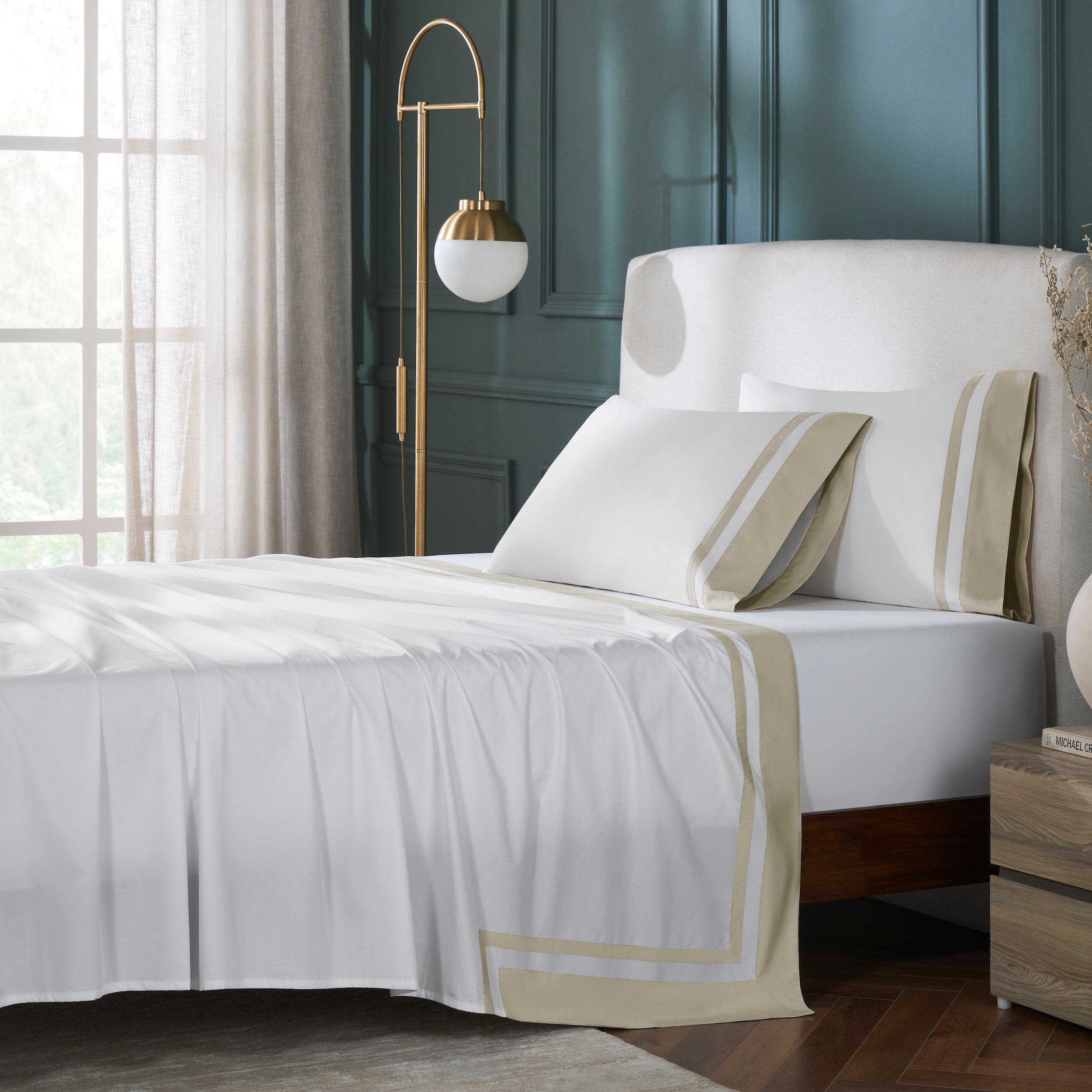 Orchids Lux Home Stella Organic Cotton Percale Flat Sheet | Nordstrom