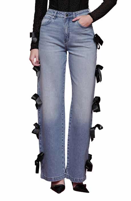 Avec Les Filles Bow Detail High Waist Jeans