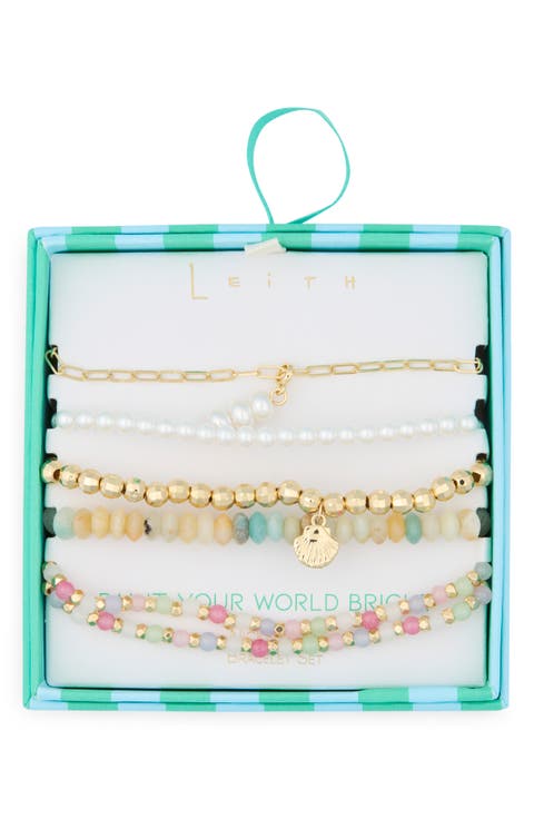5-Pack Assorted Beaded Bracelets