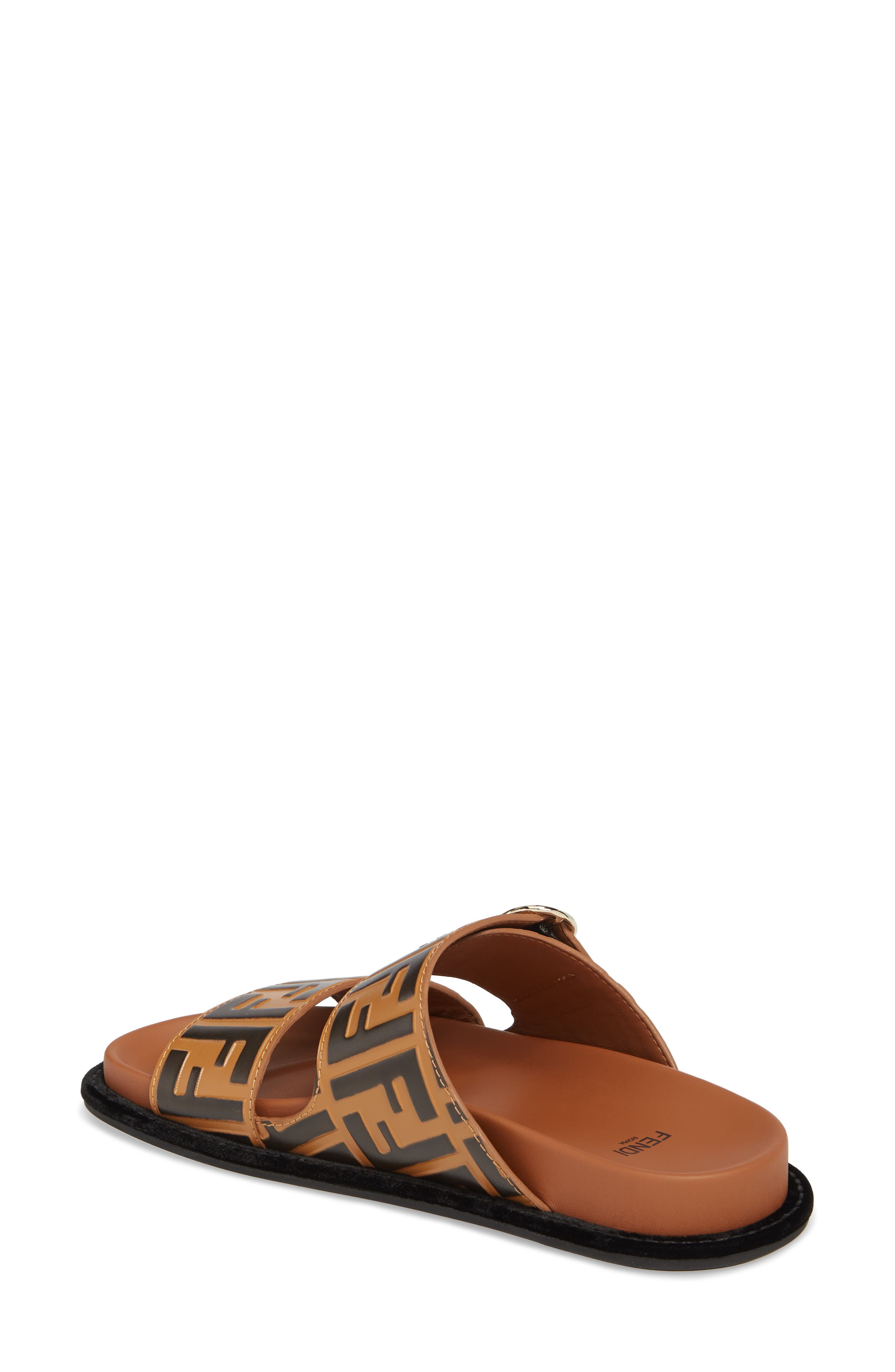 Fendi Pearland Logo Slide Sandal, Alternate, color, 