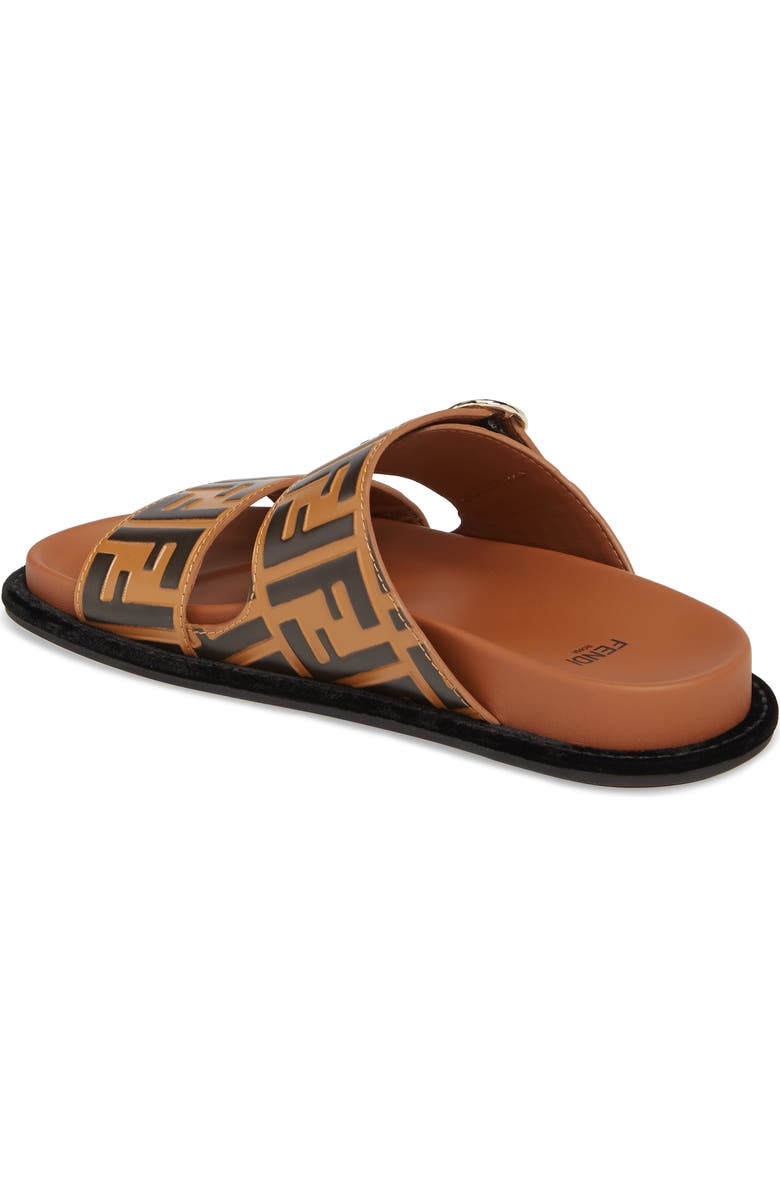 Fendi Pearland Logo Slide Sandal, Alternate, color,