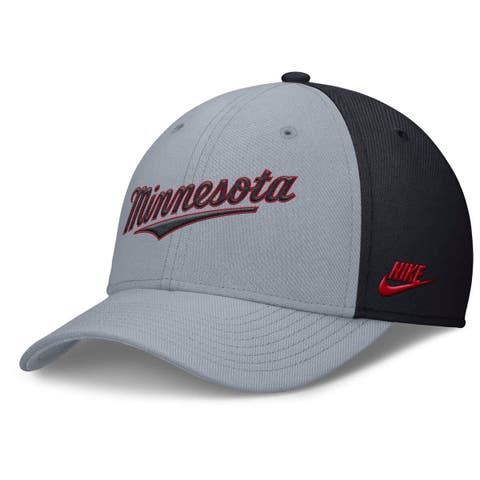 Men's Nike Gray/Navy Minnesota Twins Rise Swoosh Performance Flex Hat