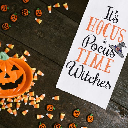 C & F Home C&f Home Hocus Pocus Time Cotton Embroidered Flour Sack Halloween Kitchen Towel In White