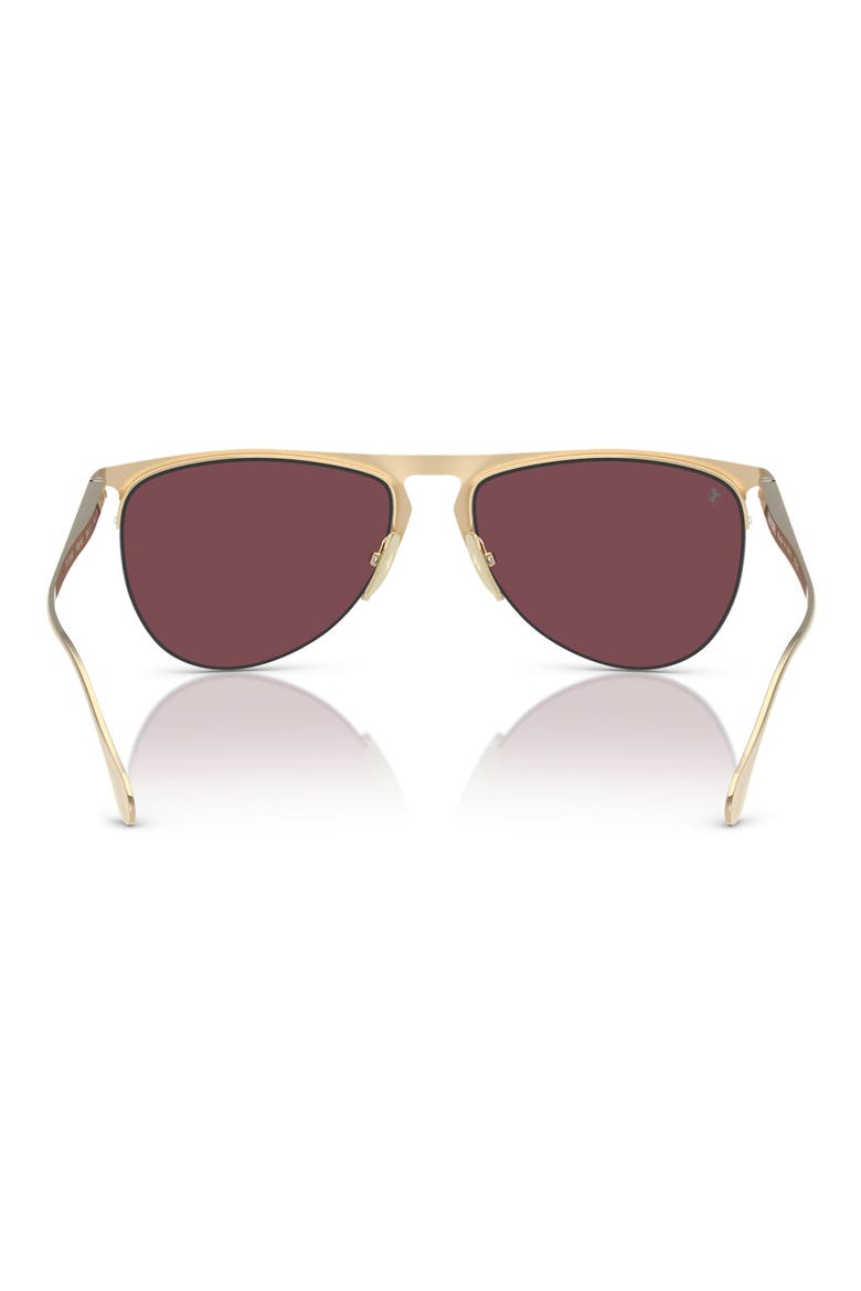 59mm Pilot Sunglasses, Alternate, color, PALE GOLD / BORDEAUX