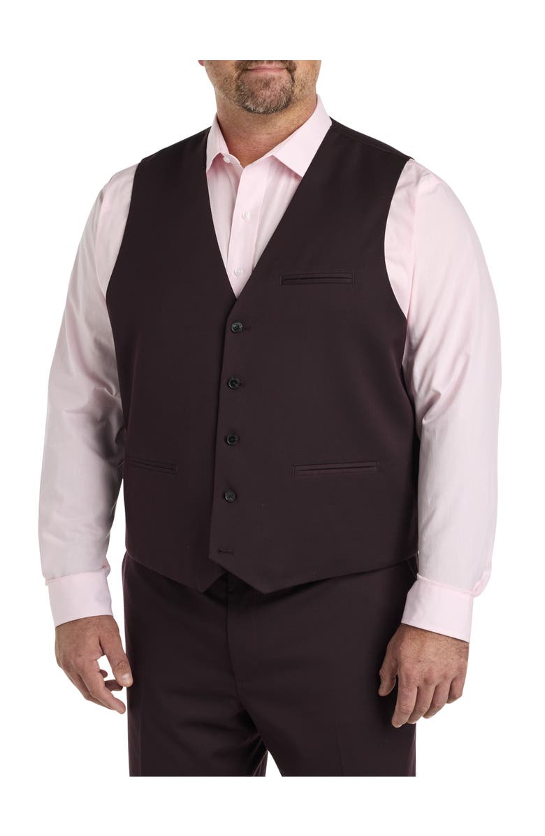 Oak Hill by DXL Microstripe Vest, Main, color, Burgundy