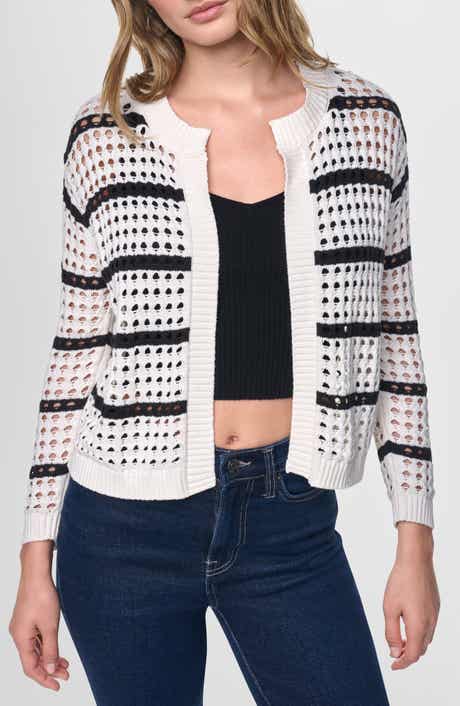 Striped Openwork Cardigan