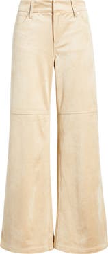 CITY BLUES High Waist Wide Leg Faux Suede Jeans