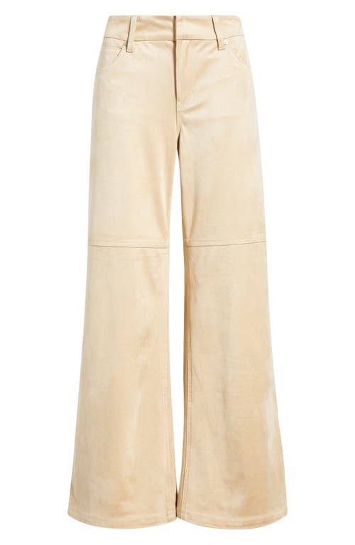 City Blues High Waist Wide Leg Faux Suede Jeans In Neutral