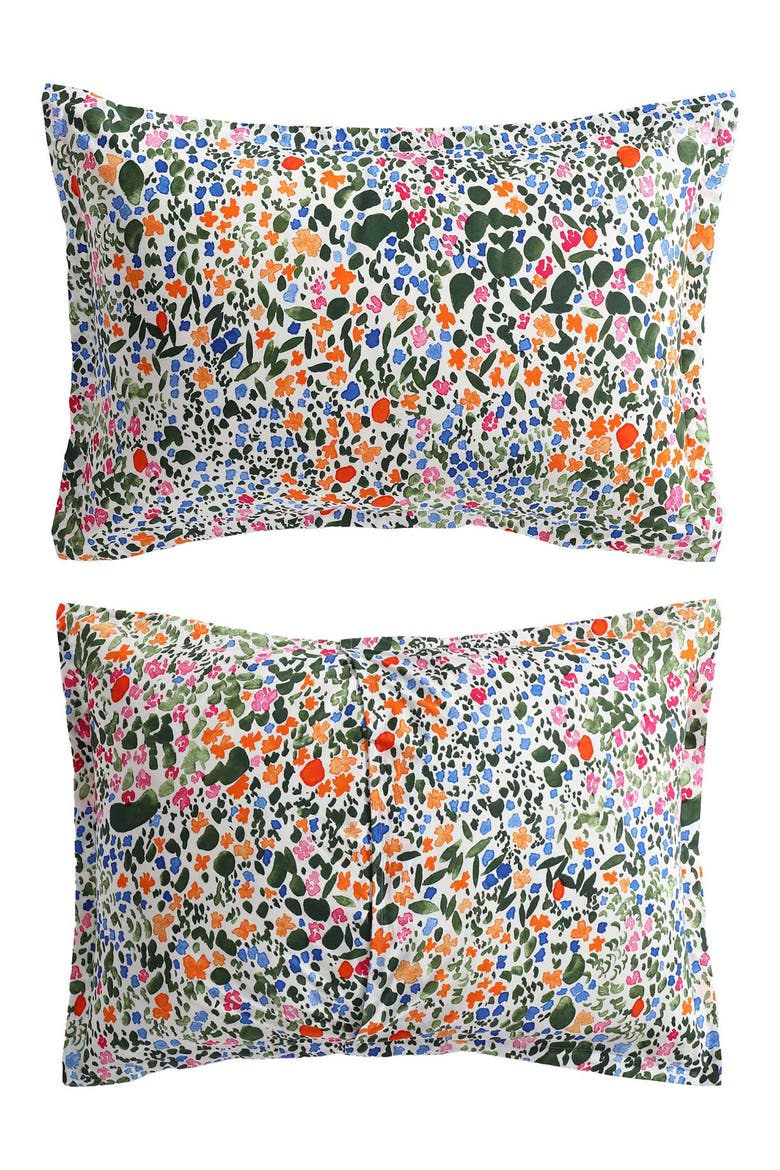 Rantaniitty Cotton Duvet Cover & Shams Set, Alternate, color, LIGHT / MEDIUM ORANGE