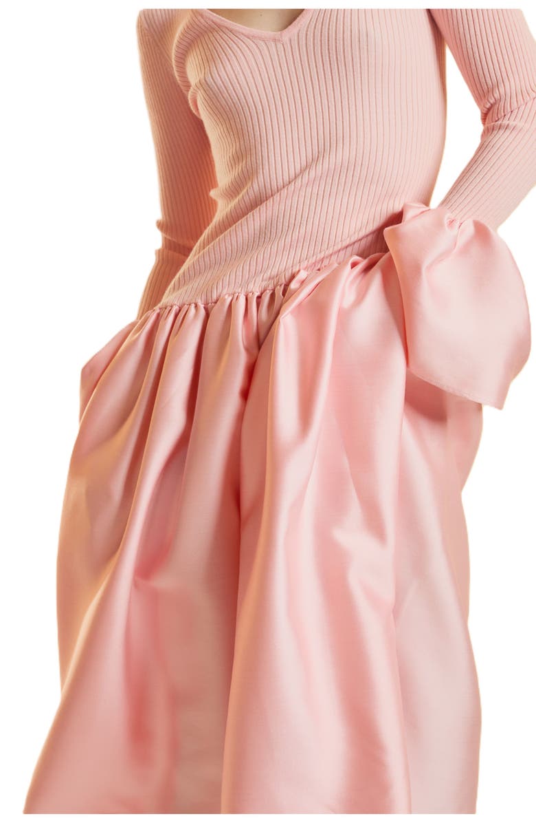 Cynthia Rowley Rib Knit Silk Wool Combo Dress, Alternate, color, Pink