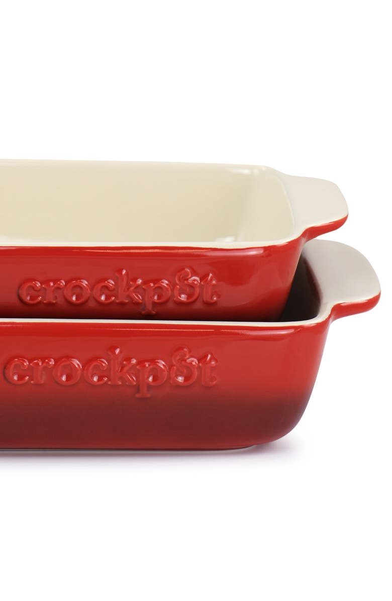 Crock-pot 2 Piece Stoneware Bake Pans, Alternate, color, Red