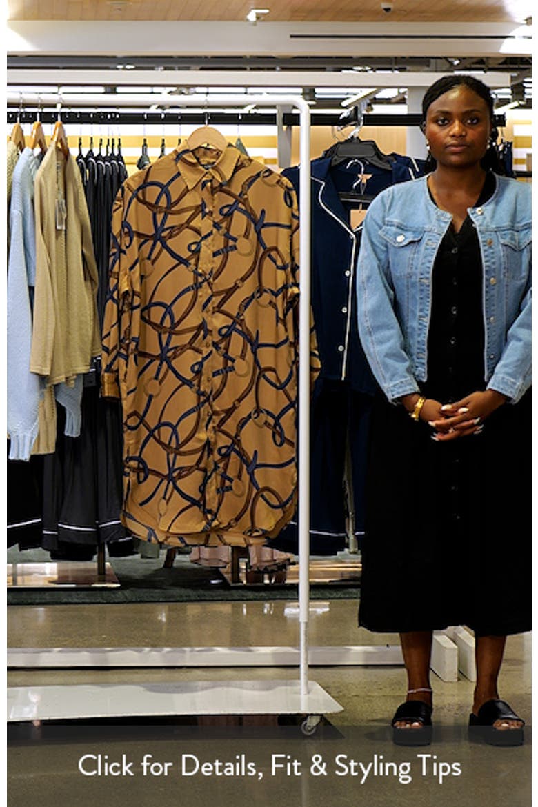 Belt Print Long Sleeve Twill Shirtdress video