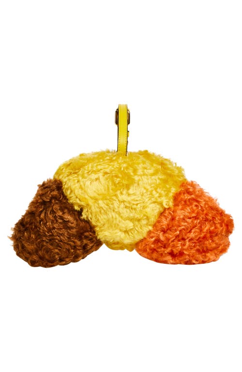 Moschino Whimsical Teddy Bear Shoulder Bag In Vibrant Mohair Blend In Orange Multi