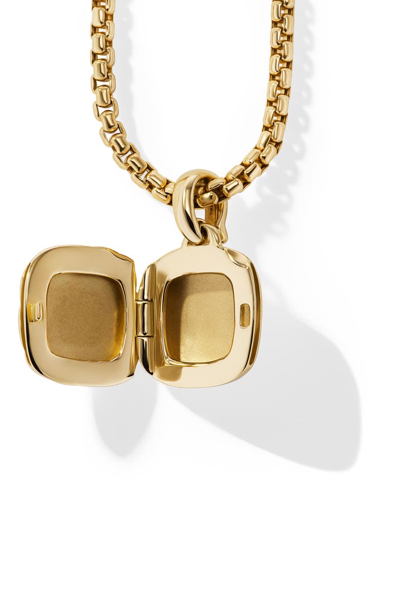David Yurman Sculpted Cable 18K Yellow Gold Square Locket, 14.5mm, Alternate, color, 18K Yellow Gold