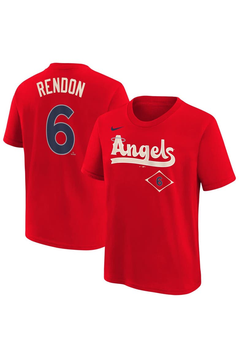 Youth Nike Anthony Rendon Red Los Angeles Angels Fuse City Connect Name & Number T-Shirt, Main, color, Red