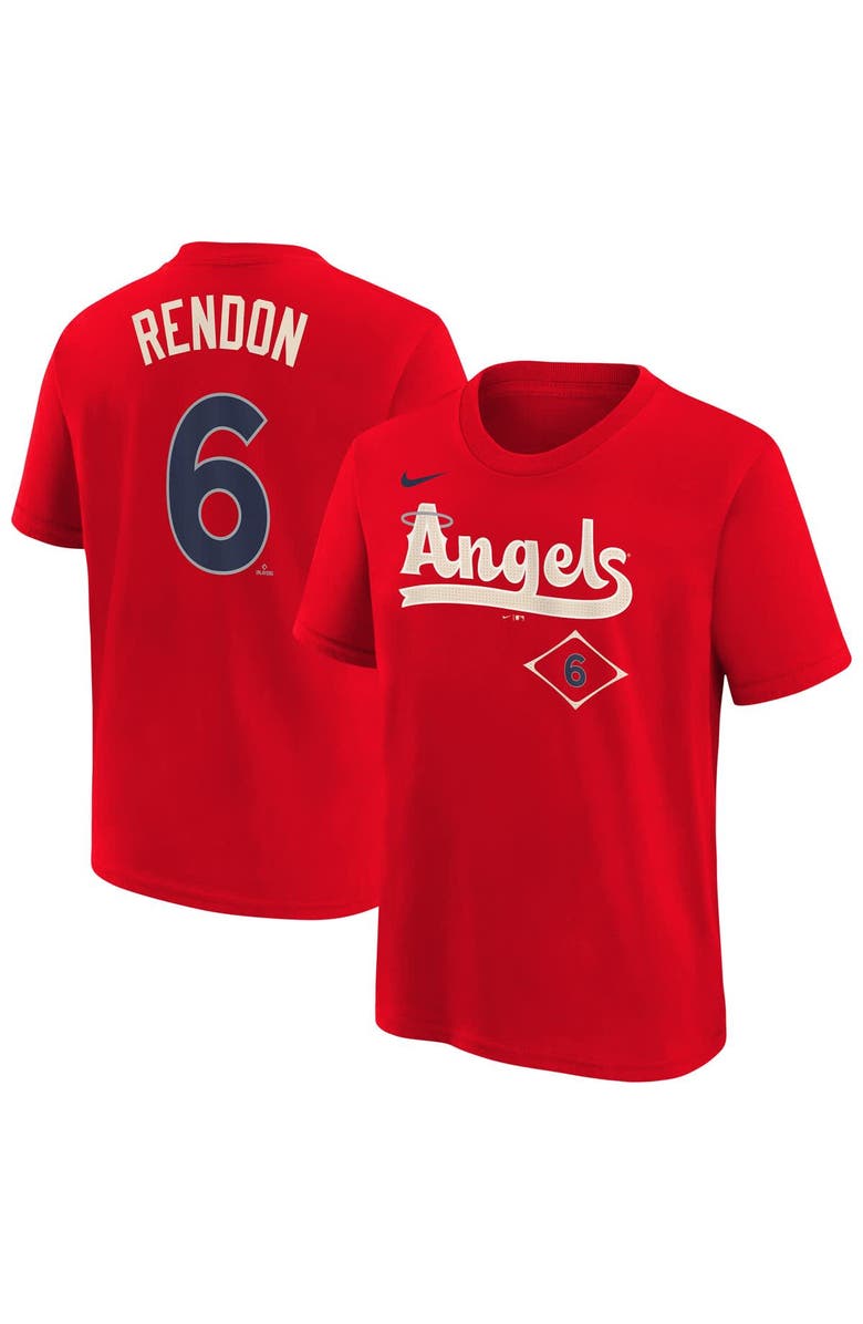 Nike Youth Nike Anthony Rendon Red Los Angeles Angels Fuse City Connect Name & Number T-Shirt, Main, color, Red