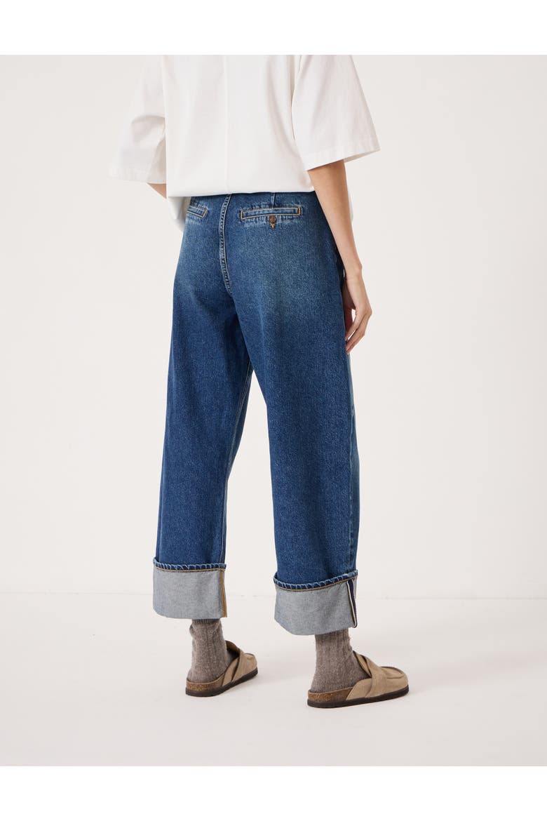 Faith Turn Up Barrel Leg Jeans, Alternate, color, AUTHENTIC BLUE WASH
