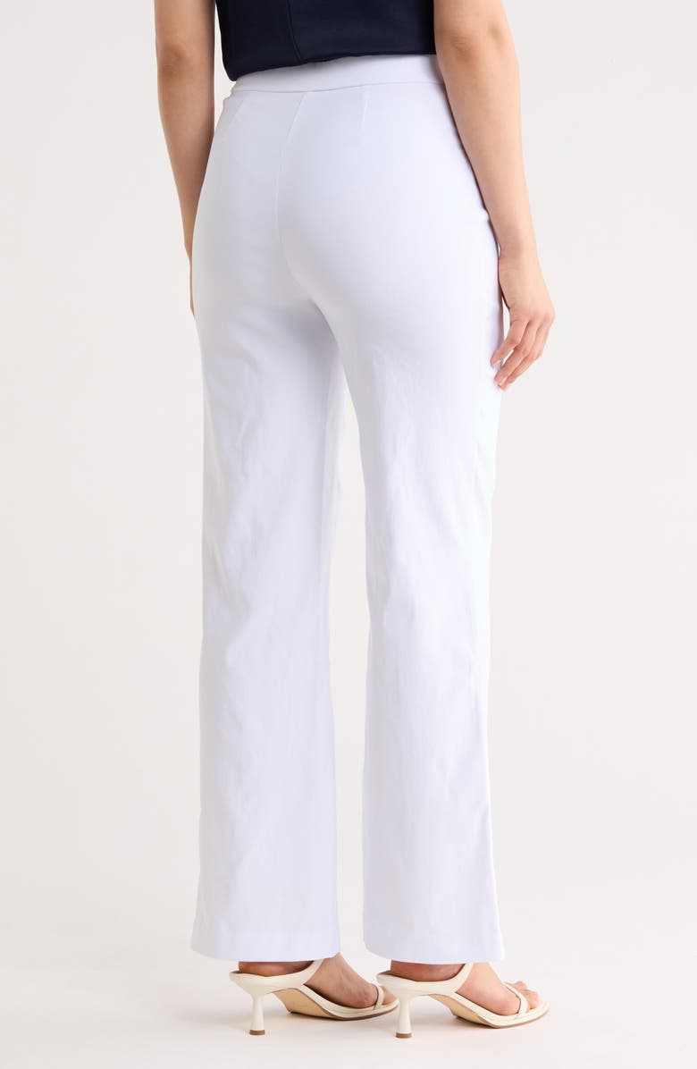 Nicole Miller Nikki Pleat Stretch Pants, Alternate, color, Brilliant White