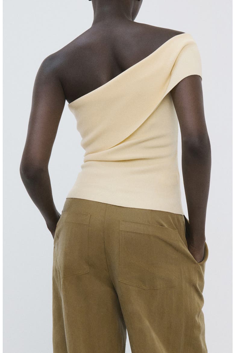 Off the Shoulder Rib Top, Alternate, color, VANILLA